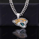 Jacksonville Jaguars Hip Hop Iced Out Bling Pendant Cuban Chain | Fashion Punk Cool Jewelry