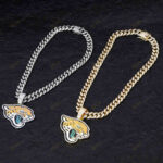 Jacksonville Jaguars Hip Hop Iced Out Bling Pendant Cuban Chain | Fashion Punk Cool Jewelry