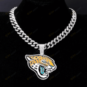 Jacksonville Jaguars Hip Hop Iced Out Bling Pendant Cuban Chain | Fashion Punk Cool Jewelry