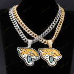 Jacksonville Jaguars Hip Hop Iced Out Bling Pendant Cuban Chain | Fashion Punk Cool Jewelry