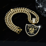 Las Vegas Raiders Hip Hop Iced Out Bling Pendant Cuban Chain | Fashion Punk Cool Jewelry