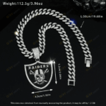 Las Vegas Raiders Hip Hop Iced Out Bling Pendant Cuban Chain | Fashion Punk Cool Jewelry