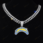 Los Angeles Chargers Hip Hop Iced Out Bling Pendant Cuban Chain | Fashion Punk Cool Jewelry