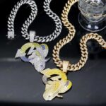Los Angeles Rams Chains Hip Hop Iced Out Bling Pendant Cuban Chain | Fashion Punk Cool Jewelry