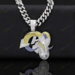 Los Angeles Rams Chains Hip Hop Iced Out Bling Pendant Cuban Chain | Fashion Punk Cool Jewelry