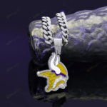 Minnesota Vikings Hip Hop Iced Out Bling Pendant Cuban Chain | Fashion Punk Cool Jewelry