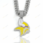 Minnesota Vikings Hip Hop Iced Out Bling Pendant Cuban Chain | Fashion Punk Cool Jewelry