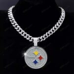 Pittsburgh Steelers Hip Hop Iced Out Bling Pendant Cuban Chain | Fashion Punk Cool Jewelry