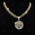 Pittsburgh Steelers Hip Hop Iced Out Bling Pendant Cuban Chain | Fashion Punk Cool Jewelry