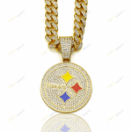 Pittsburgh Steelers Hip Hop Iced Out Bling Pendant Cuban Chain | Fashion Punk Cool Jewelry