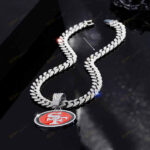 San Francisco 49ers Hip Hop Iced Out Bling Pendant Cuban Chain | Fashion Punk Cool Jewelry