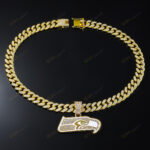 Seattle SeahawksHip Hop Iced Out Bling Pendant Cuban Chain | Fashion Punk Cool Jewelry