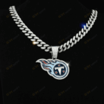 Tennessee Titans Hip Hop Iced Out Bling Pendant Cuban Chain | Fashion Punk Cool Jewelry