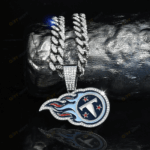 Tennessee Titans Hip Hop Iced Out Bling Pendant Cuban Chain | Fashion Punk Cool Jewelry