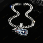 Tennessee Titans Hip Hop Iced Out Bling Pendant Cuban Chain | Fashion Punk Cool Jewelry