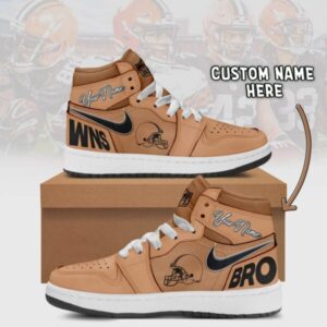 Cleveland Browns Brown Air Jordan 1 Shoes