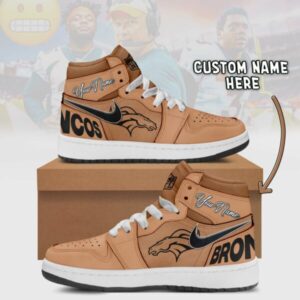 Denver Broncos Brown Air Jordan 1 Shoes