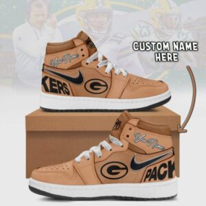 Green Bay Packers Brown Air Jordan 1 Shoes